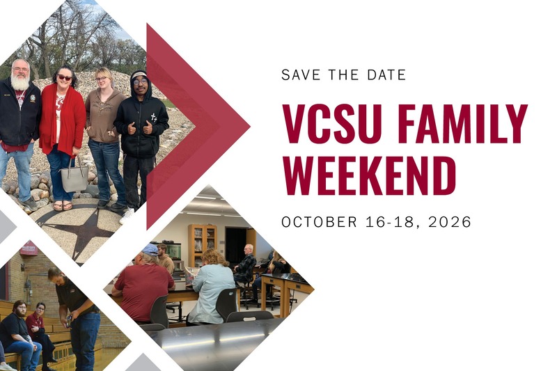 Save the Date Postcard for VCSU Family Weekend on October 16-18